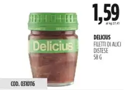 Carico Cash & Carry Delicius filetti di alici distese offerta