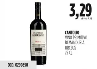 Carico Cash & Carry Cantolio vino primitivo di manduria urceus offerta