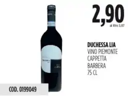 Carico Cash & Carry Duchessa lia vino piemonte cappetta barbera offerta