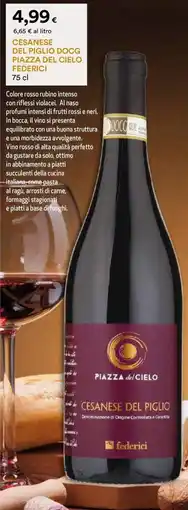 Unicoop Etruria Cesanese del piglio docg piazza del cielo FEDERICI offerta