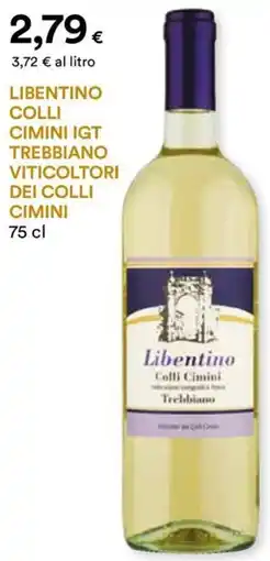 Unicoop Etruria Libentino colli cimini IGT trebbiano VITICOLTORI DEI COLLI CIMINI offerta