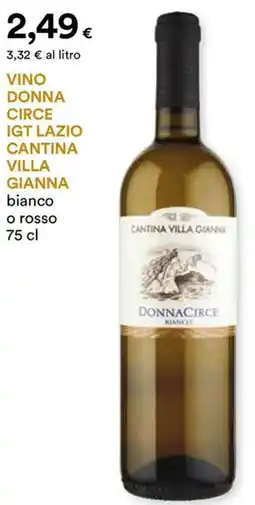 Unicoop Etruria Vino donna circe igt lazio CANTINA VILLA GIANNA offerta