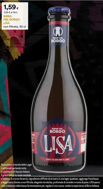 Unicoop Etruria Birra del borgo lisa offerta