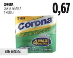Carico Cash & Carry Corona carta igienica 4 rotoli offerta