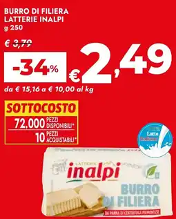 Bennet Burro di filiera latterie INALPI offerta
