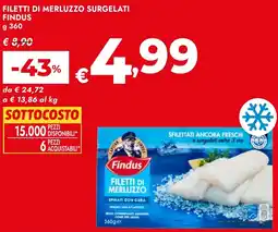 Bennet Filetti di merluzzo surgelati FINDUS offerta