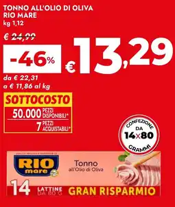 Bennet Tonno all'olio di oliva RIO MARE offerta
