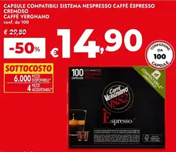 Bennet Capsule compatibili sistema nespresso caffè espresso cremoso CAFFÈ VERGNANO offerta