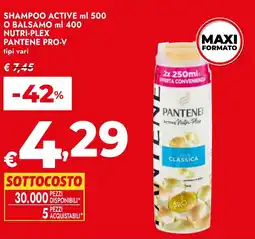 Bennet Shampoo active o balsamo nutri-plex PANTENE PRO-V offerta