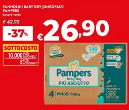 Bennet Pannolini baby dry jumbopack PAMPERS offerta