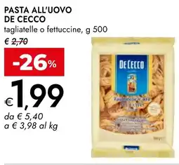 Bennet Pasta all'uovo DE CECCO offerta