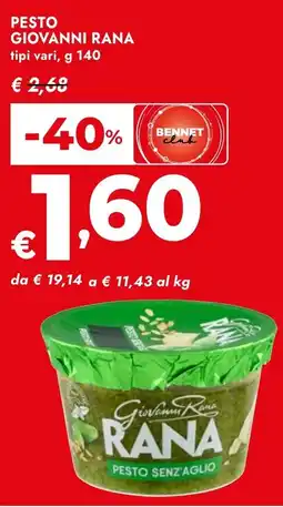 Bennet Pesto GIOVANNI RANA offerta