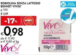 Bennet Robiolina senza lattosio bennet VIVISI' offerta