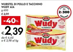 Bennet Wurstel di pollo e tacchino wudy AIA offerta