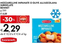 Bennet Mozzarelline impanate o olive all'ascolana surgelate BENNET offerta