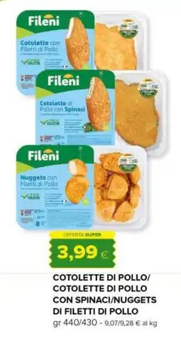 Tigre Cotolette di pollo/ cotolette di pollo con spinaci/nuggets di filetti di pollo offerta