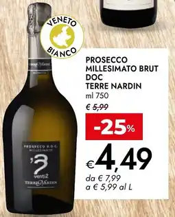 Bennet Prosecco millesimato brut DOC TERRE NARDIN offerta
