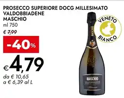 Bennet Prosecco superiore docg millesimato valdobbiadene MASCHIO offerta