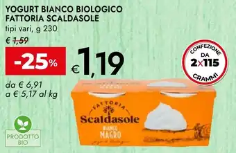Bennet Yogurt bianco biologico FATTORIA SCALDASOLE offerta