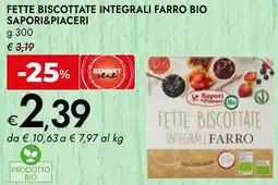 Bennet Fette biscottate integrali farro bio SAPORI&PIACERI offerta