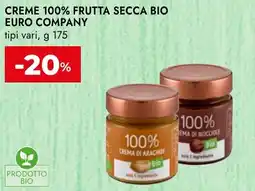 Bennet Creme 100% frutta secca bio euro company offerta