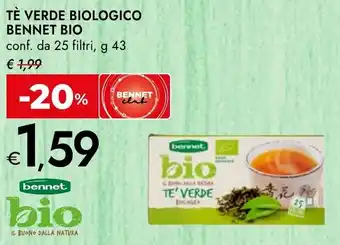 Bennet Tè verde biologico BENNET BIO offerta