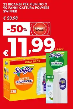 Bennet 23 ricambi per piumino o 90 panni cattura polvere SWIFFER offerta