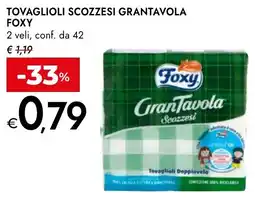 Bennet Tovaglioli scozzesi grantavola FOXY offerta