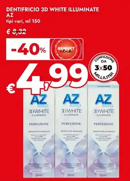 Bennet Dentifricio 3d white illuminate AZ offerta