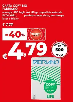 Bennet Carta copy bio FABRIANO offerta