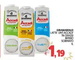 Eté Granarolo latte uht accadi 1% grassi intero scremato offerta