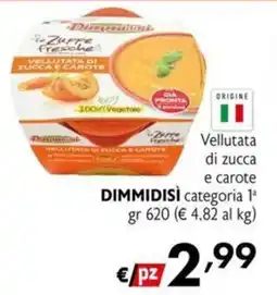 Maxi Supermercati Vellutata di zucca e carote DIMMIDISÌ offerta