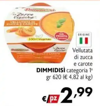 Maxi Supermercati Vellutata di zucca e carote DIMMIDISÌ offerta
