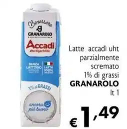 Maxi Supermercati Latte accadi uht parzialmente scremato 1% di grassi GRANAROLO offerta
