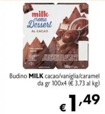 Maxi Supermercati Budino MILK cacao/vaniglia/caramel offerta
