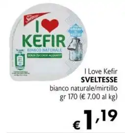 Maxi Supermercati I Love Kefir SVELTESSE bianco naturale/mirtillo offerta