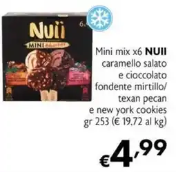 Maxi Supermercati Mini mix x6 NUII caramello salato e cioccolato fondente mirtillo/ texan pecan e new york cookies offerta