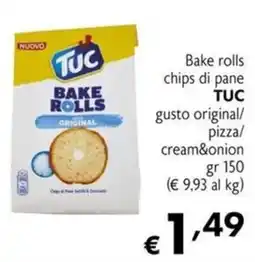 Maxi Supermercati Bake rolls chips di pane TUC gusto original/ pizza/ cream&onion offerta