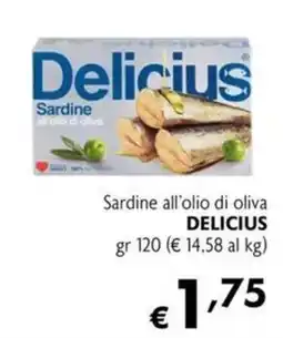 Maxi Supermercati Sardine all'olio di oliva DELICIUS offerta
