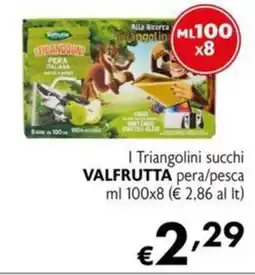 Maxi Supermercati I Triangolini succhi VALFRUTTA pera/pesca offerta