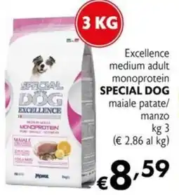 Maxi Supermercati Excellence medium adult monoprotein SPECIAL DOG maiale patate/ manzo offerta