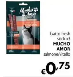 Maxi Supermercati Gatto fresh stick x3 MUCHO AMOR salmone/vitello offerta