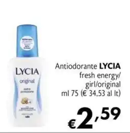Maxi Supermercati Antiodorante LYCIA fresh energy/ girl/original offerta
