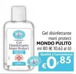 Maxi Supermercati Gel disinfettante mani protect MONDO PULITO offerta