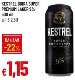 Galassia Kestrel birra super premium lager 9% offerta