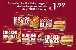 Maxi Supermercati Bastoncini di pollo/chicken nuggets/ chicken burger/cordon bleu offerta