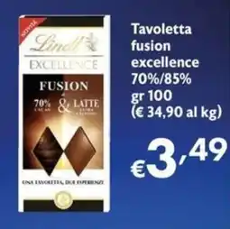Maxi Supermercati Lindt Tavoletta fusion excellence 70%/85% offerta