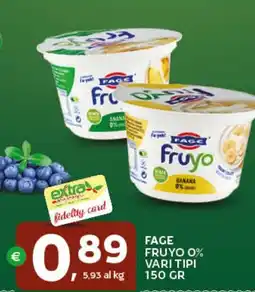 Extra Supermercati Fage fruyo 0% offerta