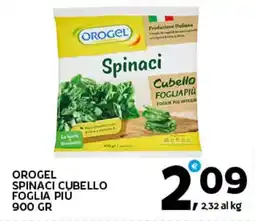 Extra Supermercati Orogel spinaci cubello foglia più offerta
