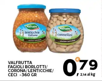 Extra Supermercati Valfrutta fagioli borlotti/ corona/lenticchie/ ceci offerta
